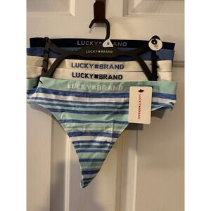 5 Pk Lucky Brand Logo Thong Panties size m